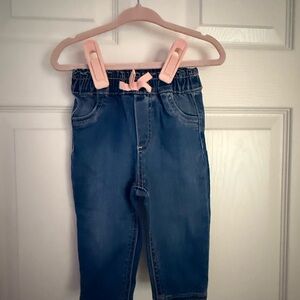 First Impressions Blue Jeans with Pink Elastic Waistband